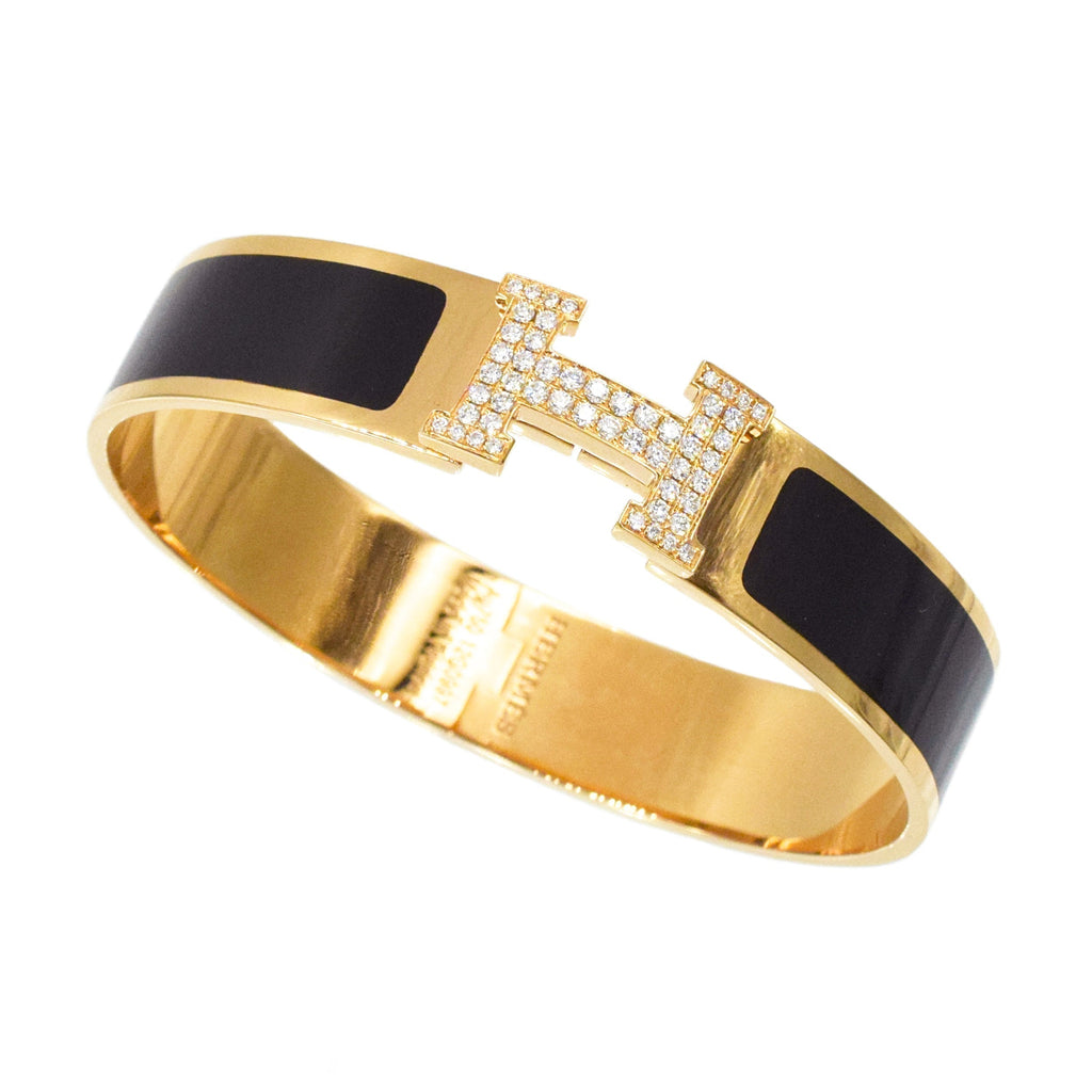 18K Clic Hermes Diamond Bracelet