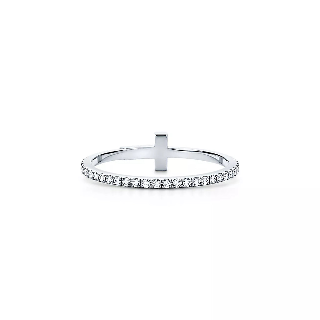 18K Tiffany Diamond Wire  Ring