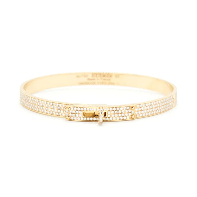 18K Yellow Gold Kelly Diamonds Hermes Bracelet