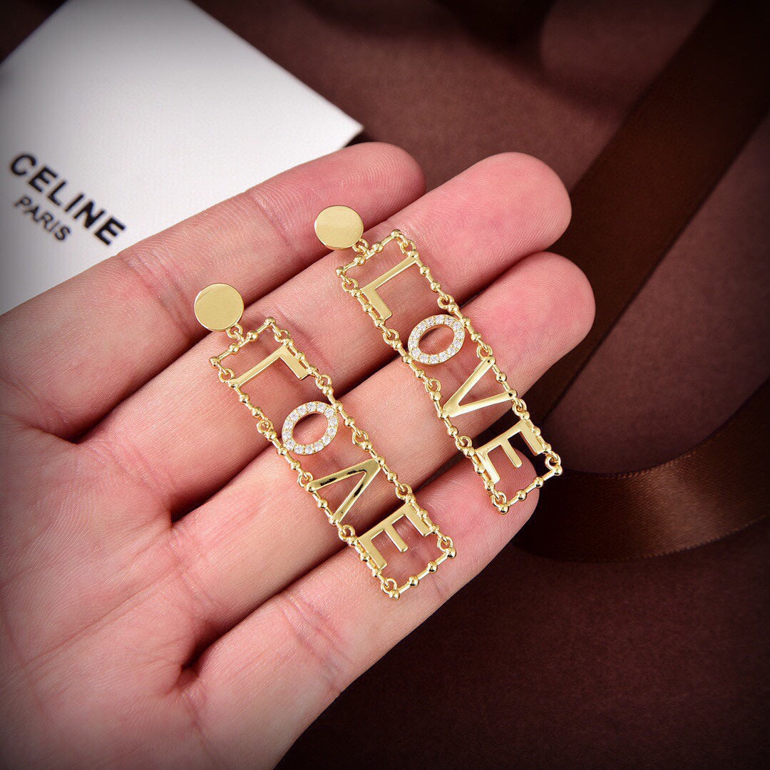 18K Celine LOVE Diamonds Earrings
