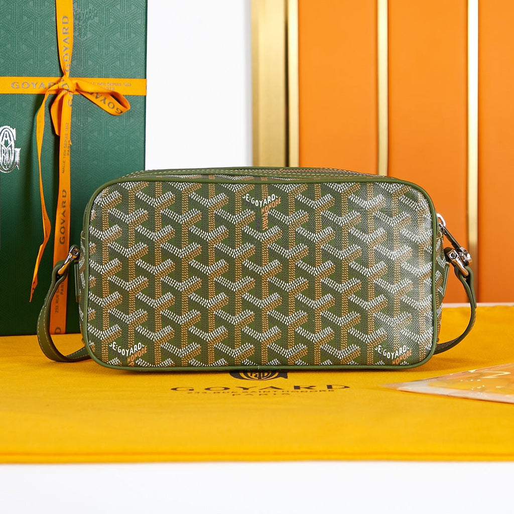 CAP-VERT PM BAG 22 IN WOODLAND GREEN GOYARDINE CANVAS