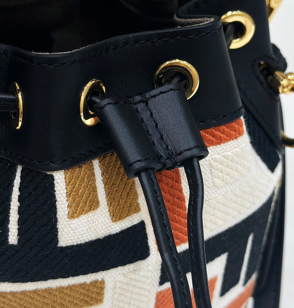 MON TRESOR 18 IN MULTICOLOR CANVAS WITH FF MOTIF EMBROIDERED