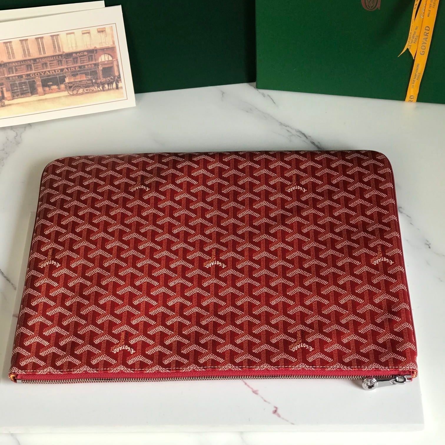 SÉNAT MGM POUCH 40 IN MONZA RED GOYARDINE CANVAS